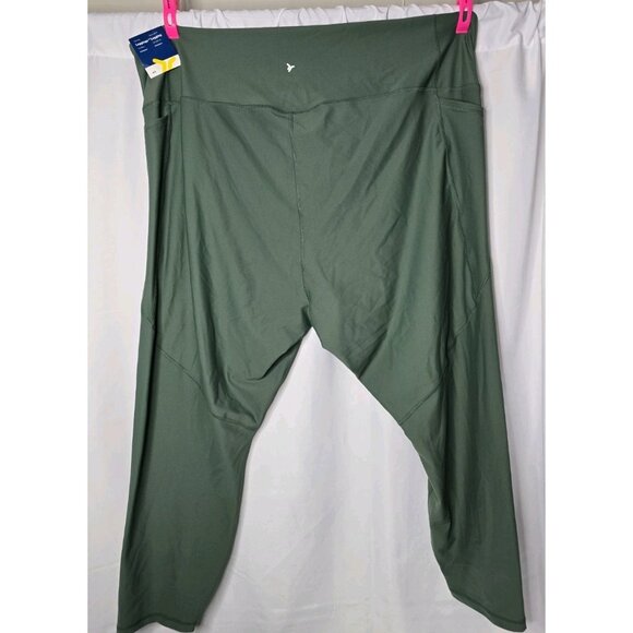 Old Navy Active Green Powersoft High Rise 7/8 Ankle Leggings Size 4X Pockets NEW - Picture 2 of 7